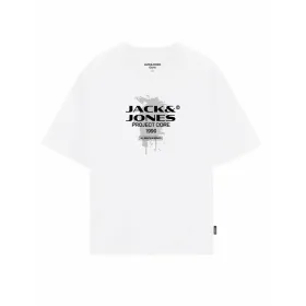 Vīriešu Krekls ar Īsām Piedurknēm Jack & Jones JCOCONDOR TEE SS CREW NECK FST 12284437 Balts