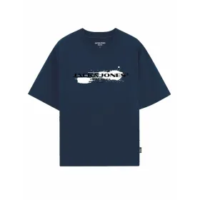 Vīriešu Krekls ar Īsām Piedurknēm Jack & Jones JCOCONDOR TEE SS CREW NECK FST 12284437 Tumši Zils