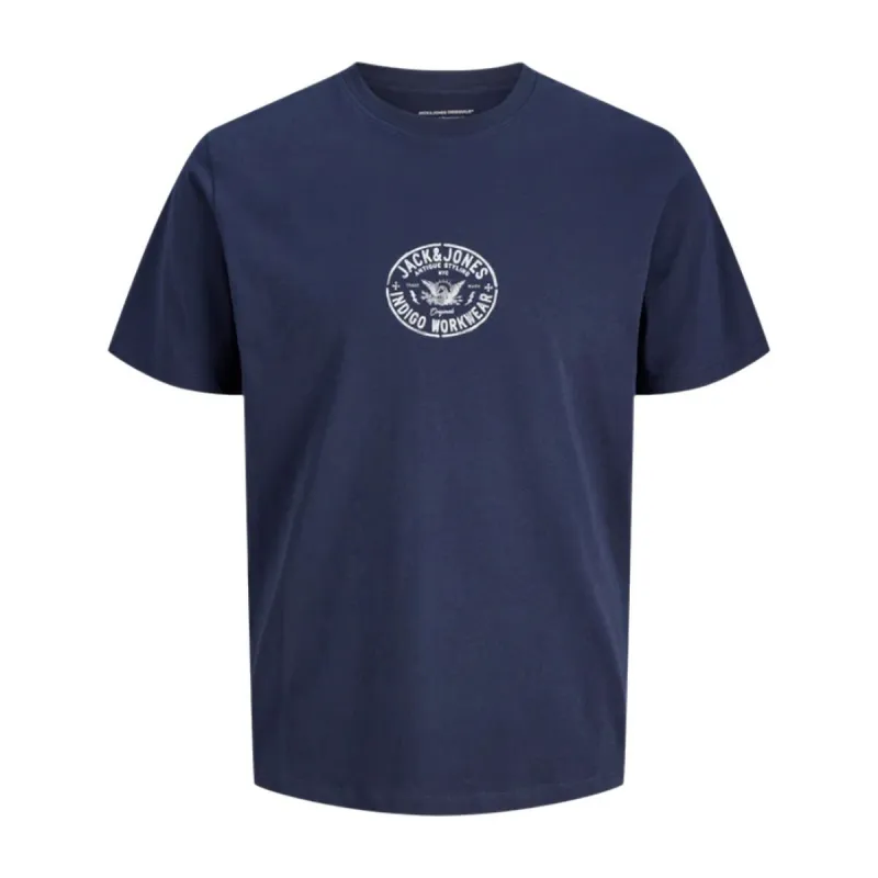 Vīriešu Krekls ar Īsām Piedurknēm Jack & Jones JORRETRO TEE SS CREW NECK SMU 12288009 Tumši Zils