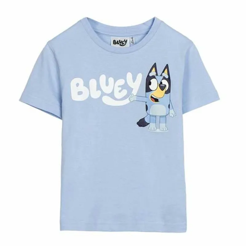 Vaikiški marškinėliai su trumpomis rankovėmis Bluey Šviesiai mėlyna