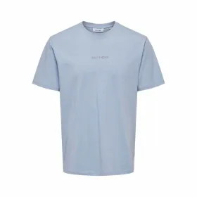 Футболка с коротким рукавом мужская Only & Sons Onslevi Life Reg Text Eventide Индиго