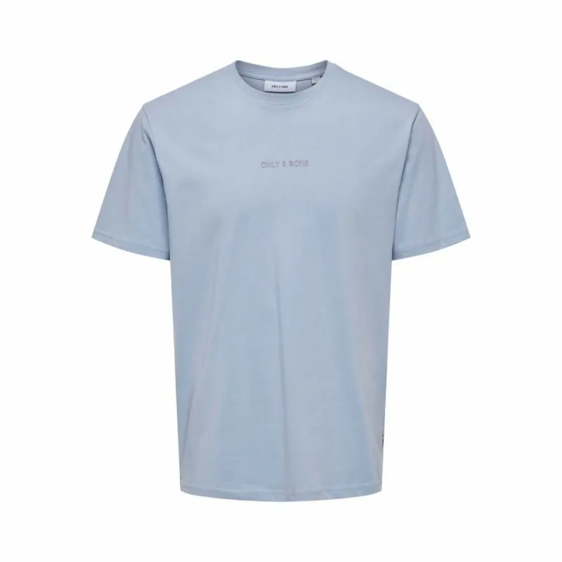 Футболка с коротким рукавом мужская Only & Sons Onslevi Life Reg Text Eventide Индиго