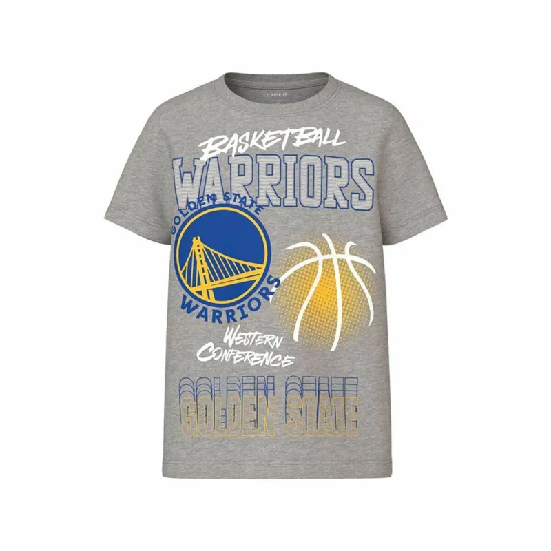 Krekls ar Īsām Piedurknēm Bērniem Name It mjyg Nba Box Ous Gaiši pelēks