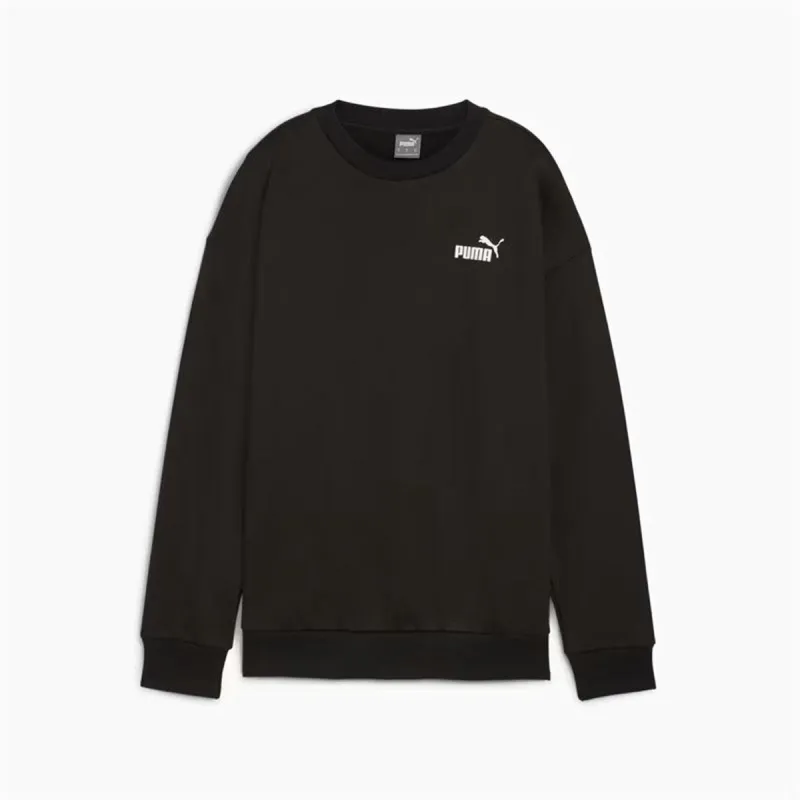 Sieviešu Sporta Krekls bez Kapuča Puma Essentials+ Relaxed Small Logo Crew Fl Melns