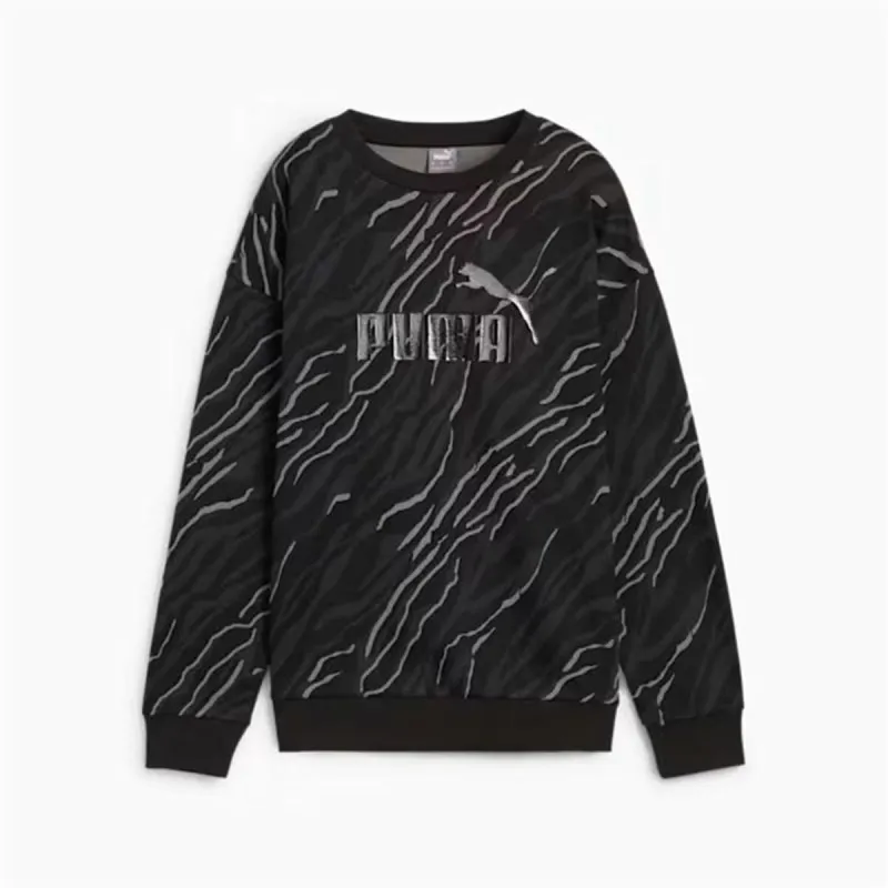 Moteriškas džemperis be gobtuvo Puma Essentials+ Animal Aop Crew Fl Mujer Juoda