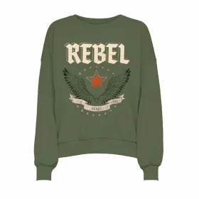 Naisten huputon collegepaita Only Onllayla L/S Wings O-Neck Sininen