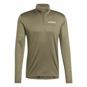 Dressipluus ilma kapuutsita, meeste Adidas Mt Half Zi Ls Pruun