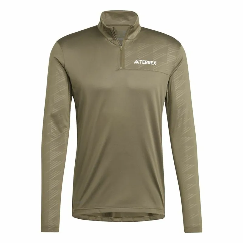 Dressipluus ilma kapuutsita, meeste Adidas Mt Half Zi Ls Pruun