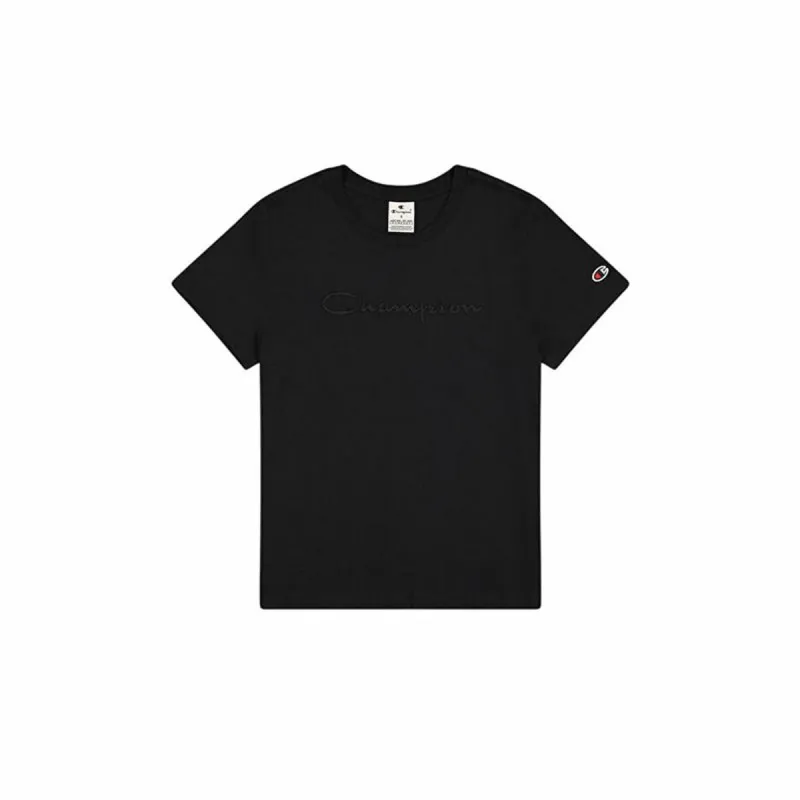 Sieviešu Krekls ar Īsām Piedurknēm Champion Champion Crewneck Melns