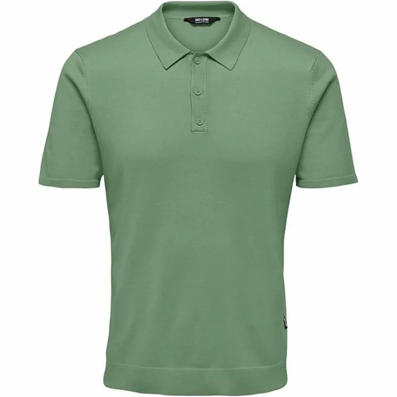 Polo lühikeste varrukatega, meeste Only & Sons Onswyler Life Reg 14 Ss Knit Roheline