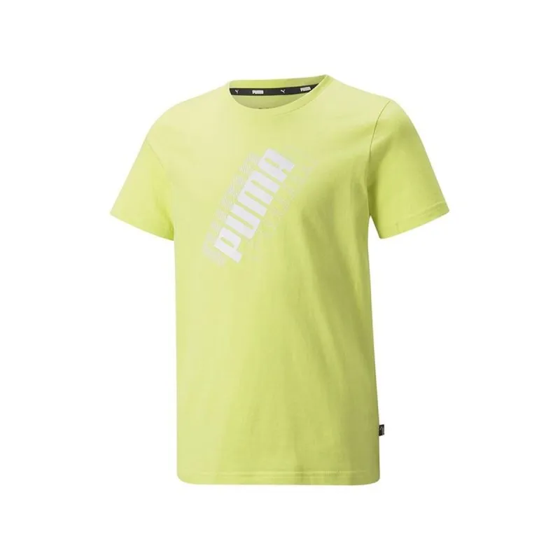 Vaikiška Marškinėliai su trumpomis rankovėmis Puma Power Logo Boys Green Geltona