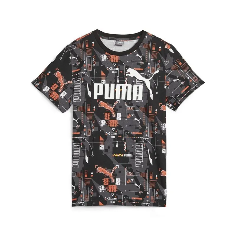 Детский Футболка с коротким рукавом Puma Ess+ Futureverse Aop Чёрный