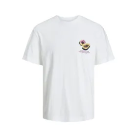 Krekls ar Īsām Piedurknēm Bērniem Jack & Jones Jortampa Back Ss Crew Neck Balts