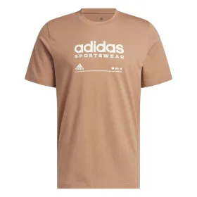 Vīriešu Krekls ar Īsām Piedurknēm Adidas Lounge Gaiši brūns