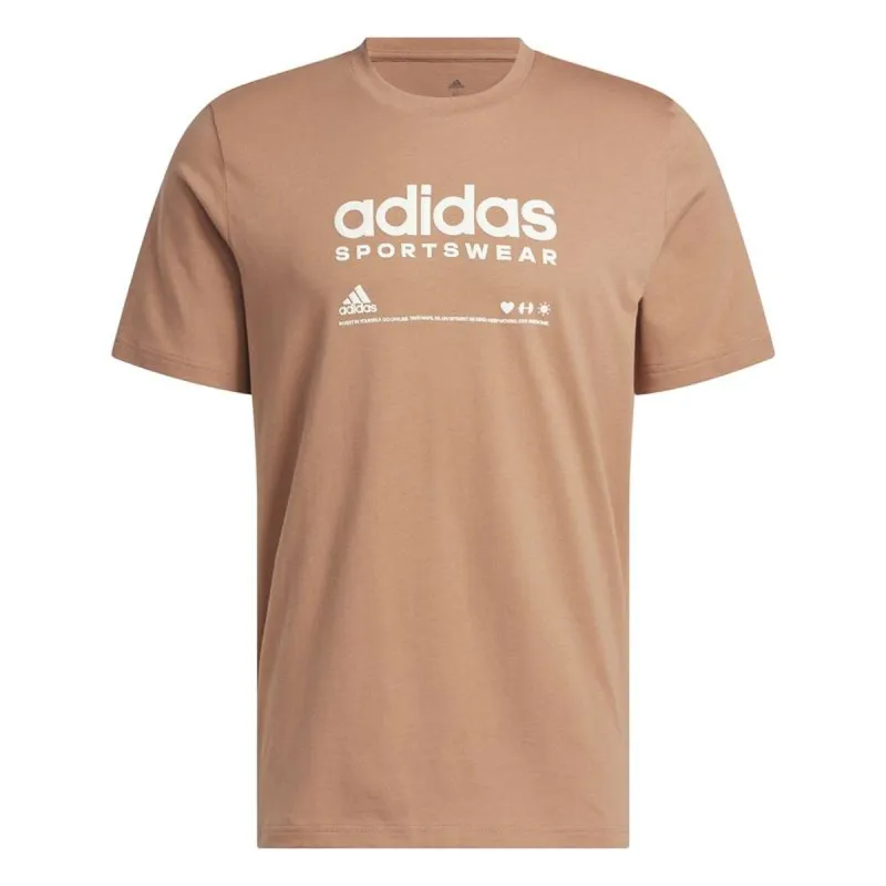 Vīriešu Krekls ar Īsām Piedurknēm Adidas Lounge Gaiši brūns