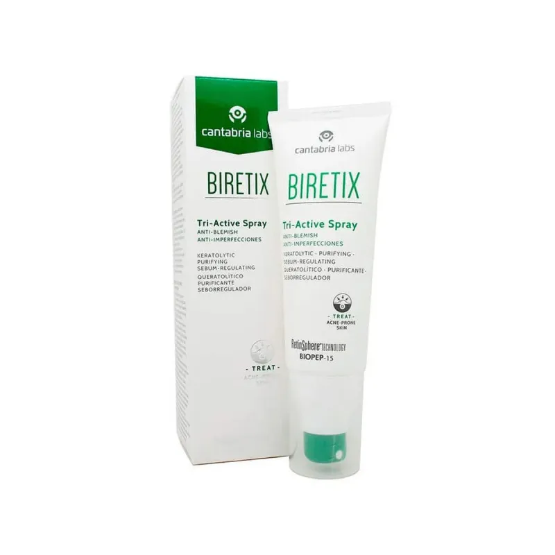 Gydymas nuo rudų dėmių BIRETIX Tri-Active Spray 100 ml Priemonė nuo spuogų
