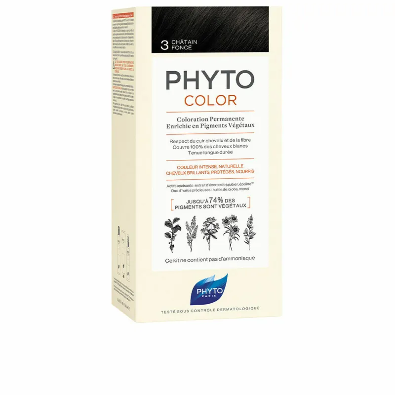 Nuolatinės spalvos dažymo Phyto Paris Phytocolor 3-castaño oscuro Nº 3-Castano Oscuro