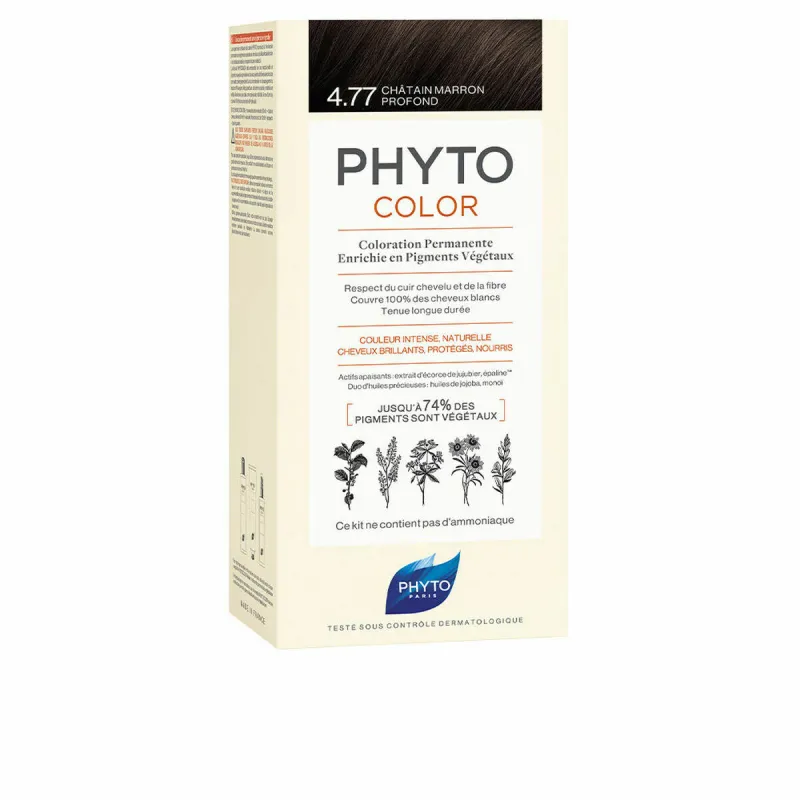 Nuolatinės spalvos dažymo Phyto Paris Phytocolor 4.77-castaño marrón intenso Nº 4.77-Castano Marron Intenso