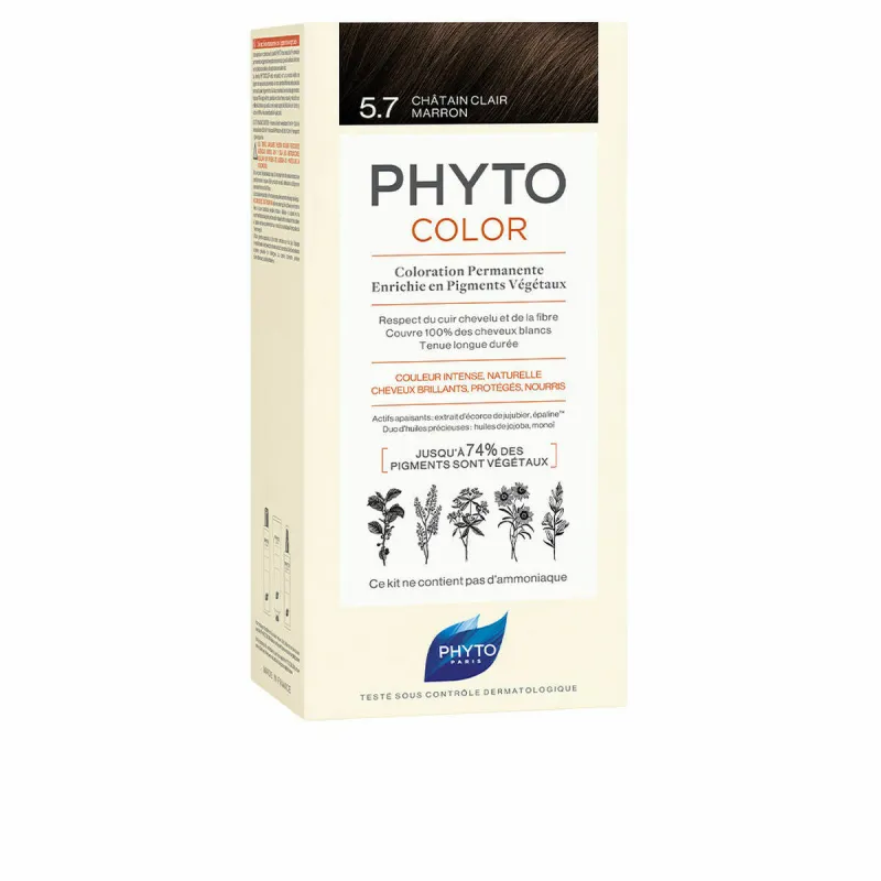 Nuolatinės spalvos dažymo Phyto Paris Phytocolor 5.7-castaño marrón claro Nº 5.7-Castano Marron Claro