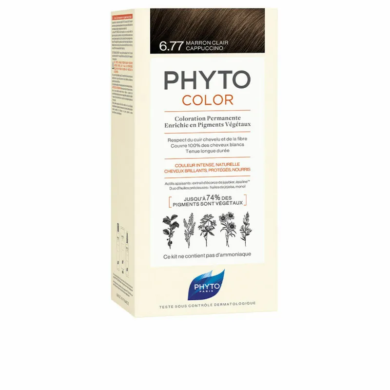 Nuolatinės spalvos dažymo Phyto Paris Phytocolor 6.77-marrón claro capuchino Nº 6.77-Marron Claro Capuchino