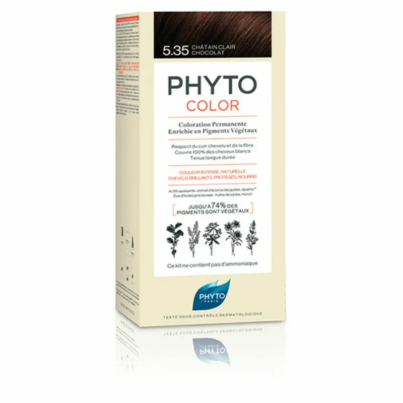 Nuolatinės spalvos dažymo Phyto Paris Phytocolor 5.35-castaño claro chocolate Nº 5.35-Castano Claro Chocolate