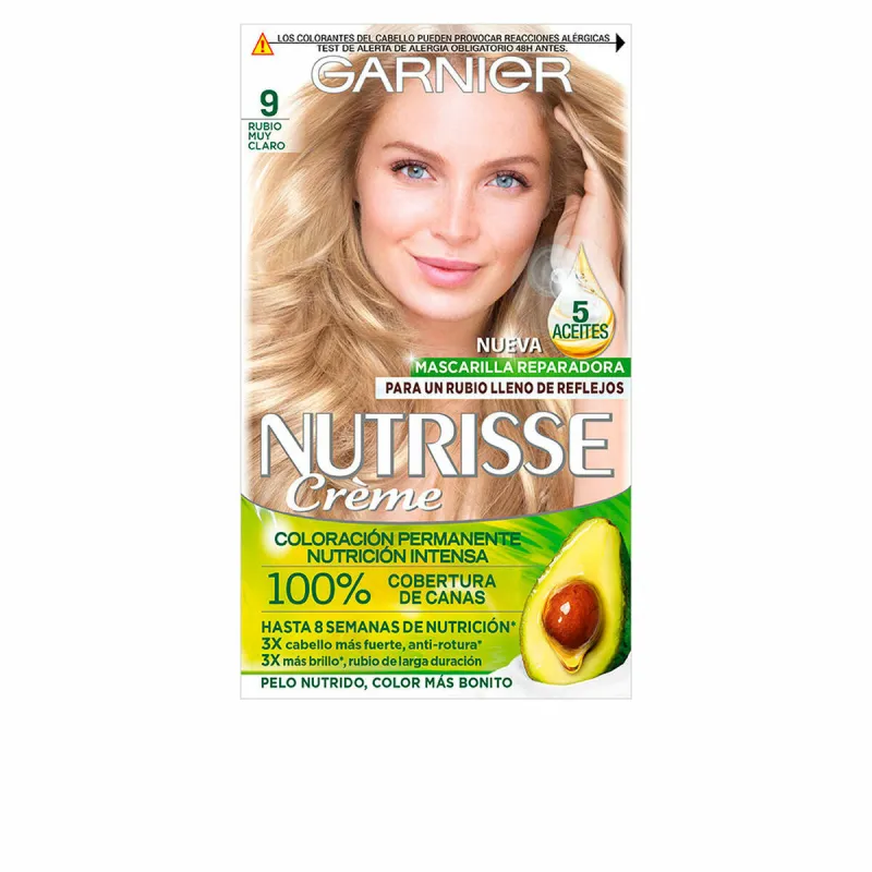 Nuolatinės spalvos dažymo kremas Garnier Nutrisse Nº 9-Rubio Muy Claro Nº 90-Blond Pepite (3 vnt.)