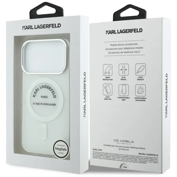 Karl Lagerfeld IML Karl RSG Logo MagSafe - Case for iPhone 17 Pro (transparent)