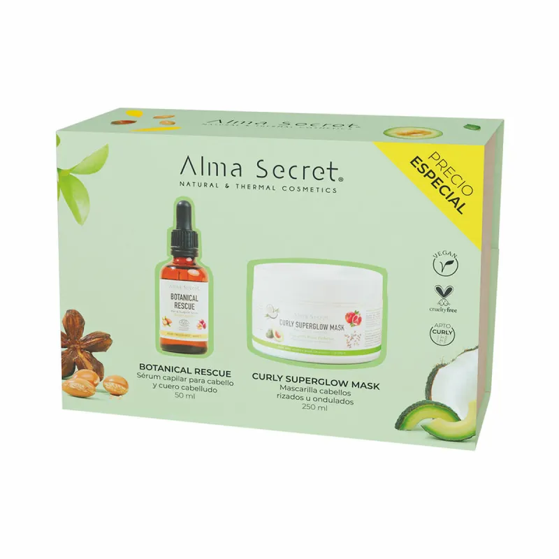 Hiustenlaittosetti Alma Secret Curly Lote Selkeät kiharat 2 Kappaletta
