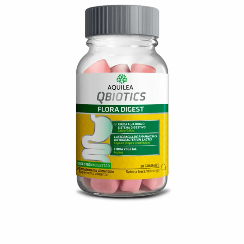 Virškinimo papildas Aquilea Qbiotics Braškė Guminukai 30 vnt.