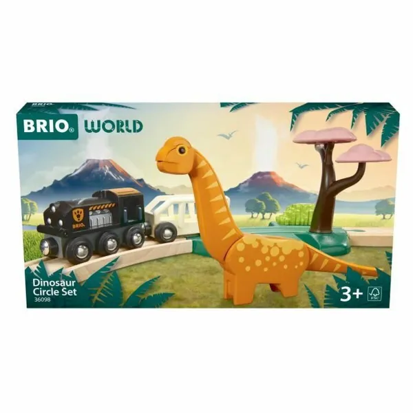 Vilciens ar apli Brio Dinosaur circle set