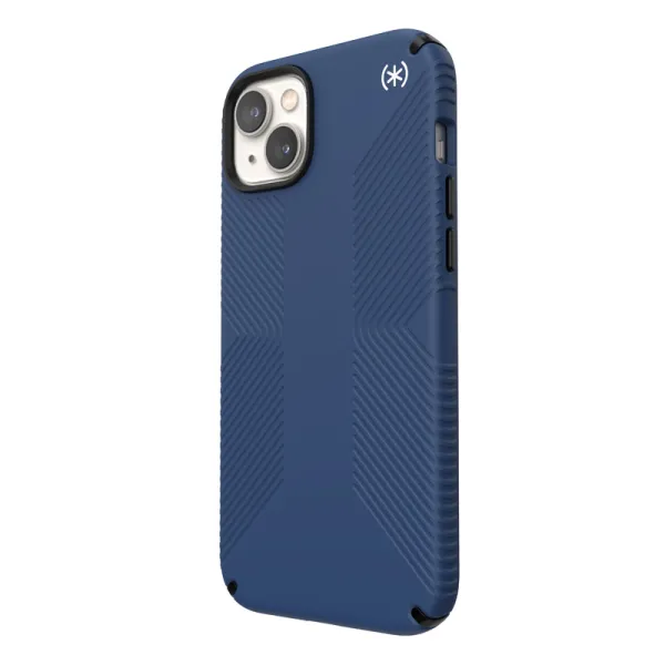 Speck Presidio2 Grip - Anti-slip iPhone 15 Plus / 14 Plus Case (Coastal Blue / Black / White)