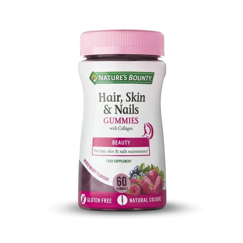 Maisto papildas Nature's Bounty Skin Nails Gummies Guminukai Kolagenas 60 vnt.