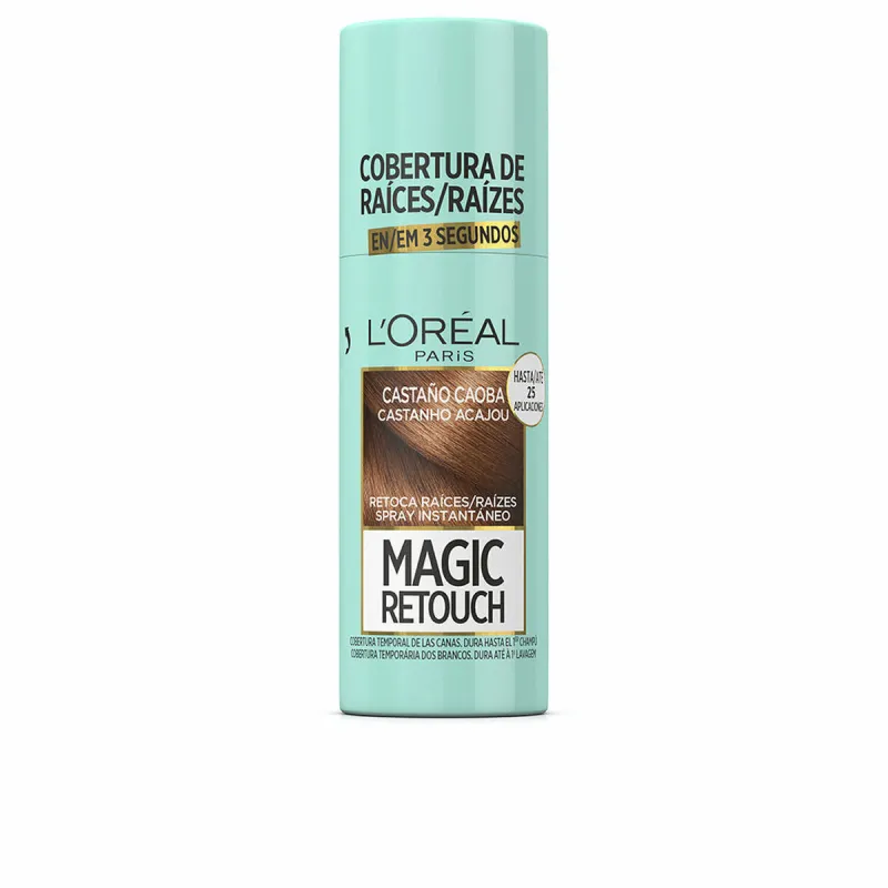 Laikinas purškiklis šaknų taisymui L'Oréal Paris Magic Retouch Raudonmedžio ruda Nº 6-Castano Caoba Spray 75 ml