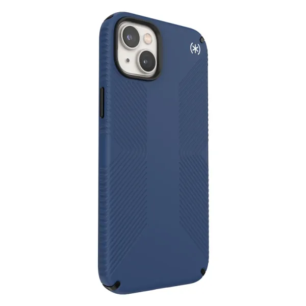 Speck Presidio2 Grip - Anti-slip iPhone 15 Plus / 14 Plus Case (Coastal Blue / Black / White)
