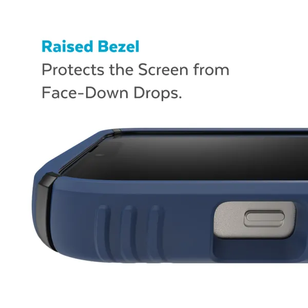 Speck Presidio2 Grip - Anti-slip iPhone 15 Plus / 14 Plus Case (Coastal Blue / Black / White)