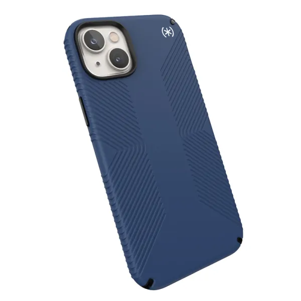 Speck Presidio2 Grip - Anti-slip iPhone 15 Plus / 14 Plus Case (Coastal Blue / Black / White)
