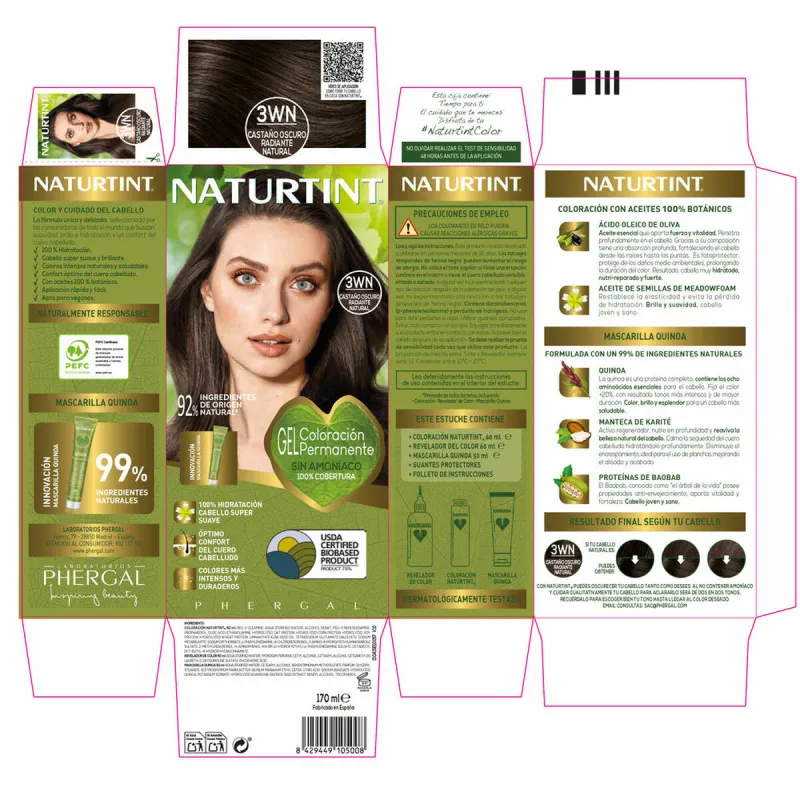 Ilgalaikiai dažai Naturtint NATURTINT COLORACIÓN 170 ml