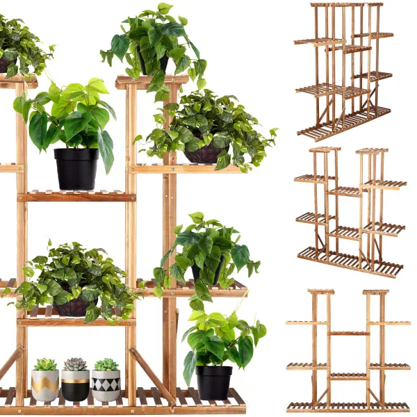 Puidust lillealus Springos 119 cm lillealus 9 riiuliga