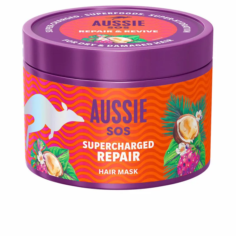 Plaukų kaukė Aussie SOS SUPERCHARGED REPAIR 500 ml