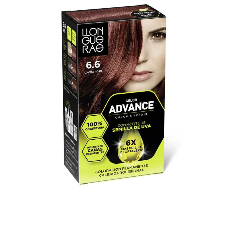 Nuolatinės spalvos dažymo Llongueras COLOR ADVANCE Nº 6,6-Caoba Rojo Intenso