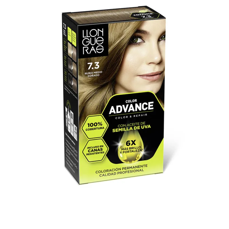 Nuolatinės spalvos dažymo Llongueras COLOR ADVANCE Nº 7,3-Rubio Medio Dorado