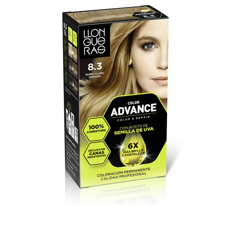 Nuolatinės spalvos dažymo Llongueras COLOR ADVANCE Nº 8,3-Rubio Claro Dorado