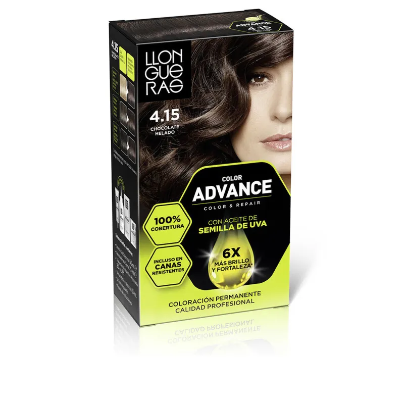 Nuolatinės spalvos dažymo Llongueras COLOR ADVANCE Nº 4,15-Chocolate Helado