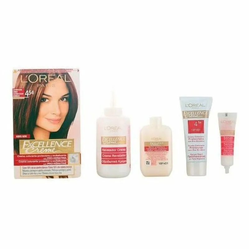Ilgalaikiai dažai L'Oreal Make Up Excellence Tamsiai kaštoninė Nº 4,54 Castano Caoba Cobrizo Nº 4,54-Castano Caoba Cobrizo 192 m