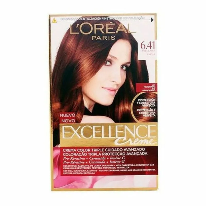 Ilgalaikiai dažai L'Oreal Make Up Excellence Nº 6,41 Avellana Nº 6,41-Avellana 192 ml