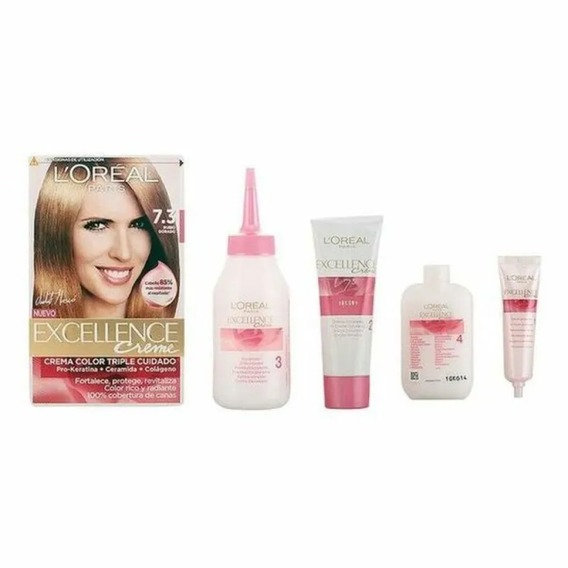 Ilgalaikiai dažai L'Oreal Make Up Excellence Auksiniai šviesūs Nº 7,3 Rubio Dorado Nº 7,3-Rubio Dorado 192 ml