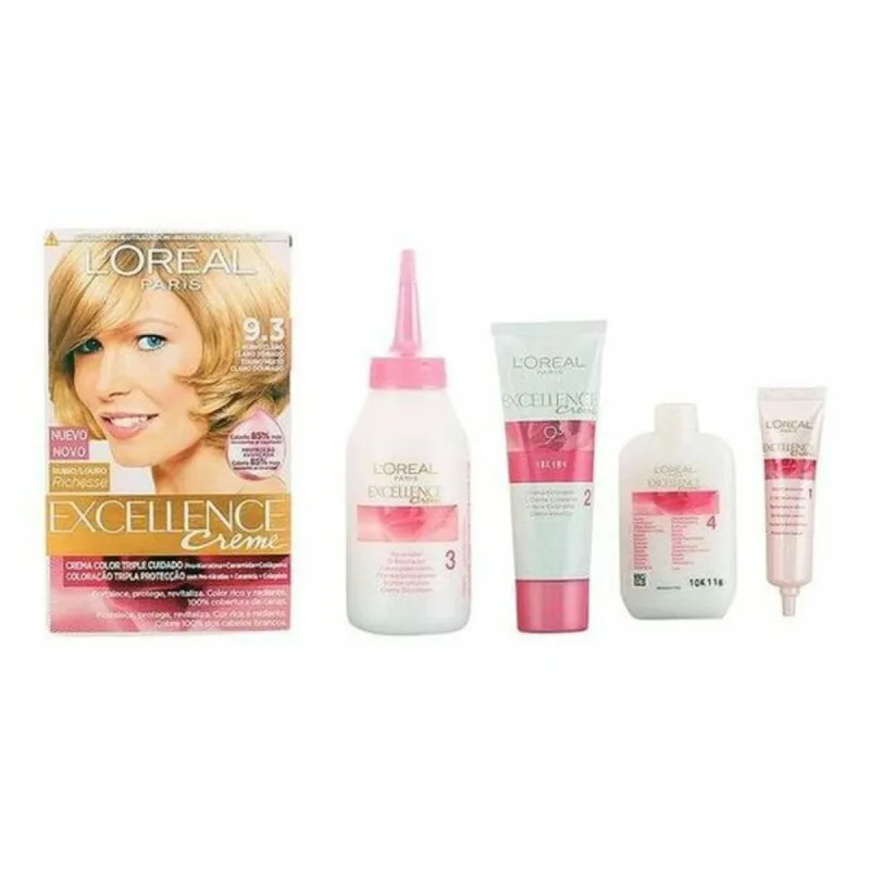 Ilgalaikiai dažai L'Oreal Make Up Excellence Švelni auksinė blondinė Nº 9,3-Rubio Claro Claro Dorado 192 ml