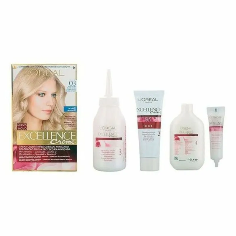 Noturīga Krāsa L'Oreal Make Up 8411104004764 Izteikti Gaišs Pelēcīgi Blonds Nº 03 Rubio Ultra Claro Ceniza 192 ml