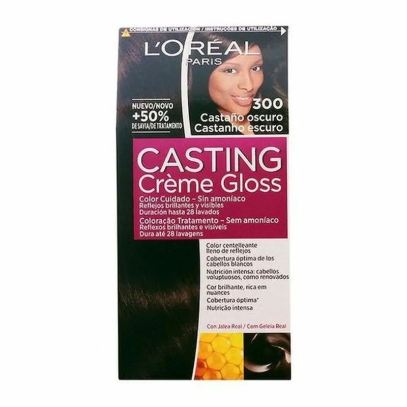 Krāsa bez Amonjaka L'Oreal Make Up Casting Creme Gloss Nº 300-Castano Oscuro 180 ml