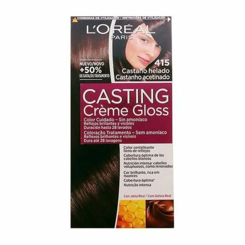 Krāsa bez Amonjaka L'Oreal Make Up Casting Creme Gloss Saldēti Kastaņi Nº 415-Castano Helado 180 ml